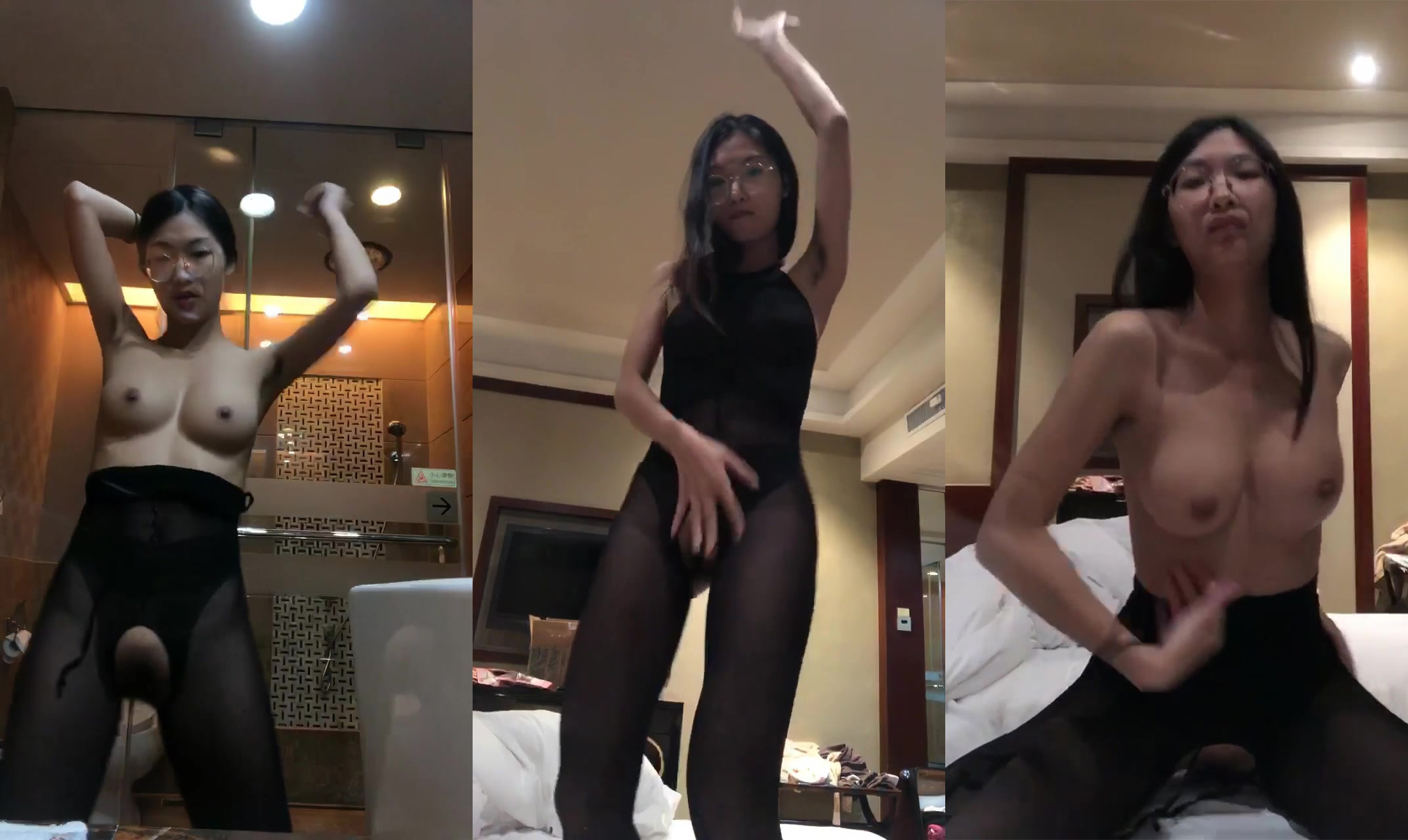 The bitch with contrasting glasses [Jumping Snake] has a devilish figure and dances naked passionately, making me want to masturbate (8)