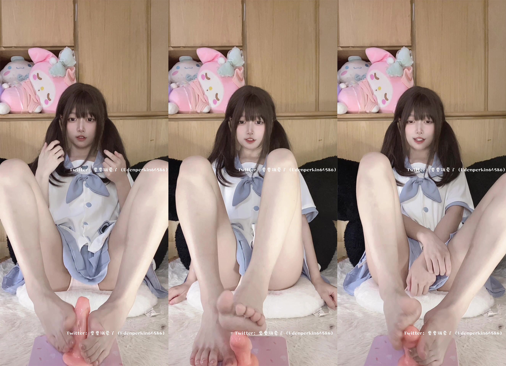 [Tender girl with beautiful feet and lolita style], cute twin tails, little beauty showing her face [going to faint from hunger] Twitter benefits, masturbation, oral sex and footjob, sex, little bitch full of attributes (1)