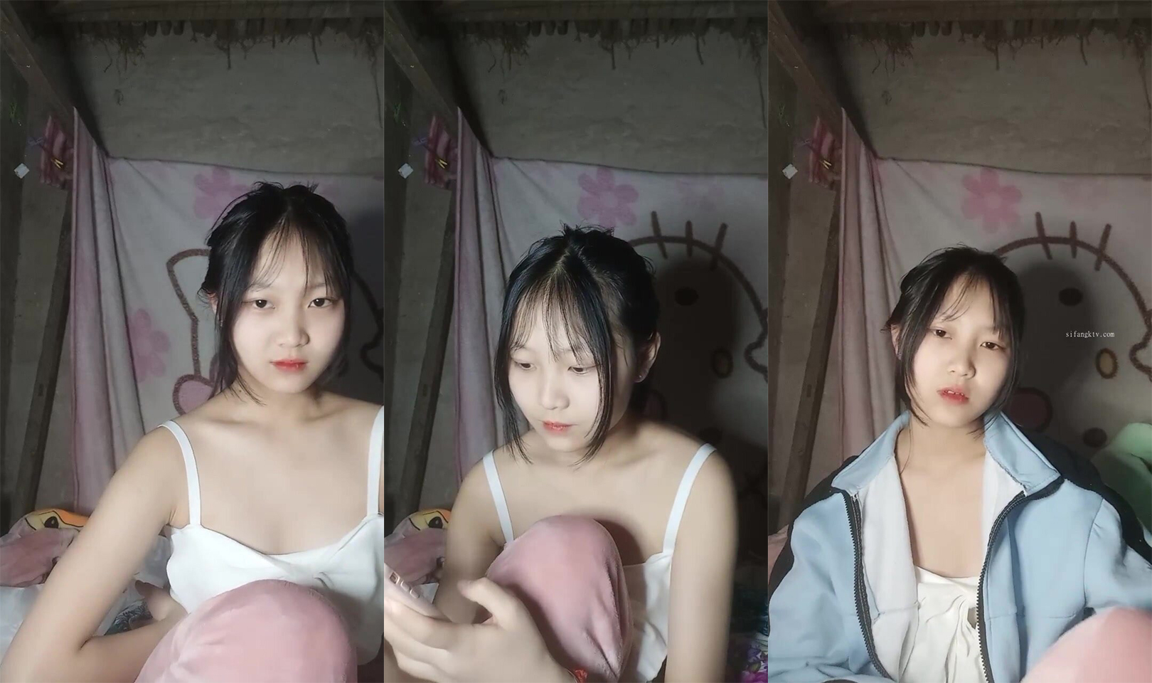 长相清纯的学生妹在宿舍直播大秀，长的还怪可爱的(3)