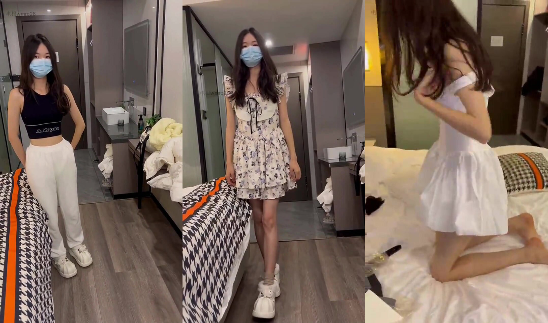 A pure and innocent college girl in a floral dress is invited to take a private photo shoot. She is half-heartedly flirted with by the photographer and plays with her pink pussy (1)